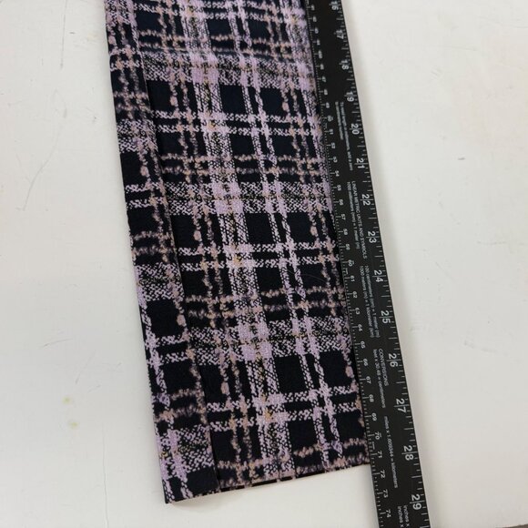 Preswick Moore Glen Plaid Pants Size M Pull On Lavender Ankle Stretch Casual Chi - Picture 10 of 13
